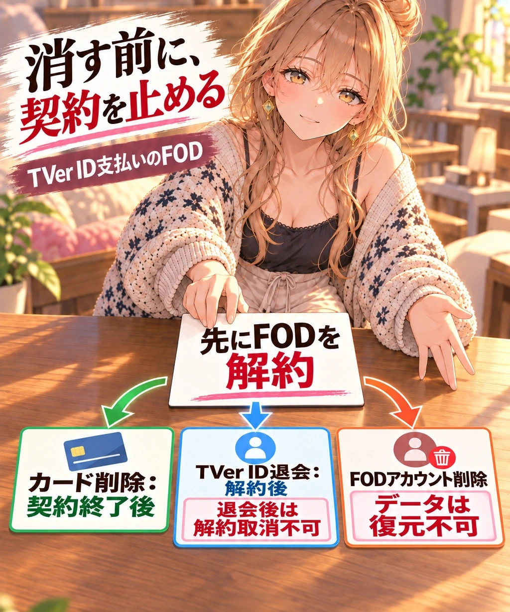 カード削除・ID退会・アカウント削除は順番が違う