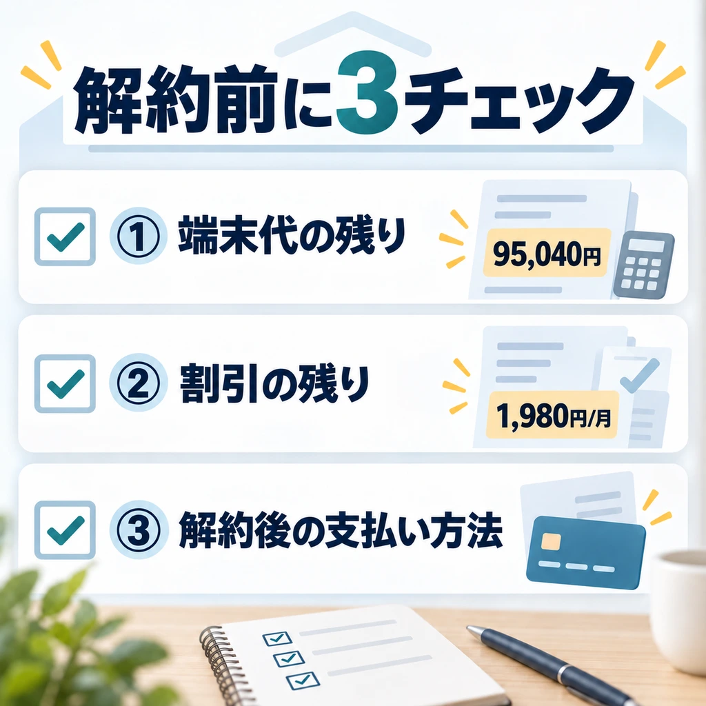 SoftBank Air解約前にAirターミナル残債と月月割を確認するチェックリスト